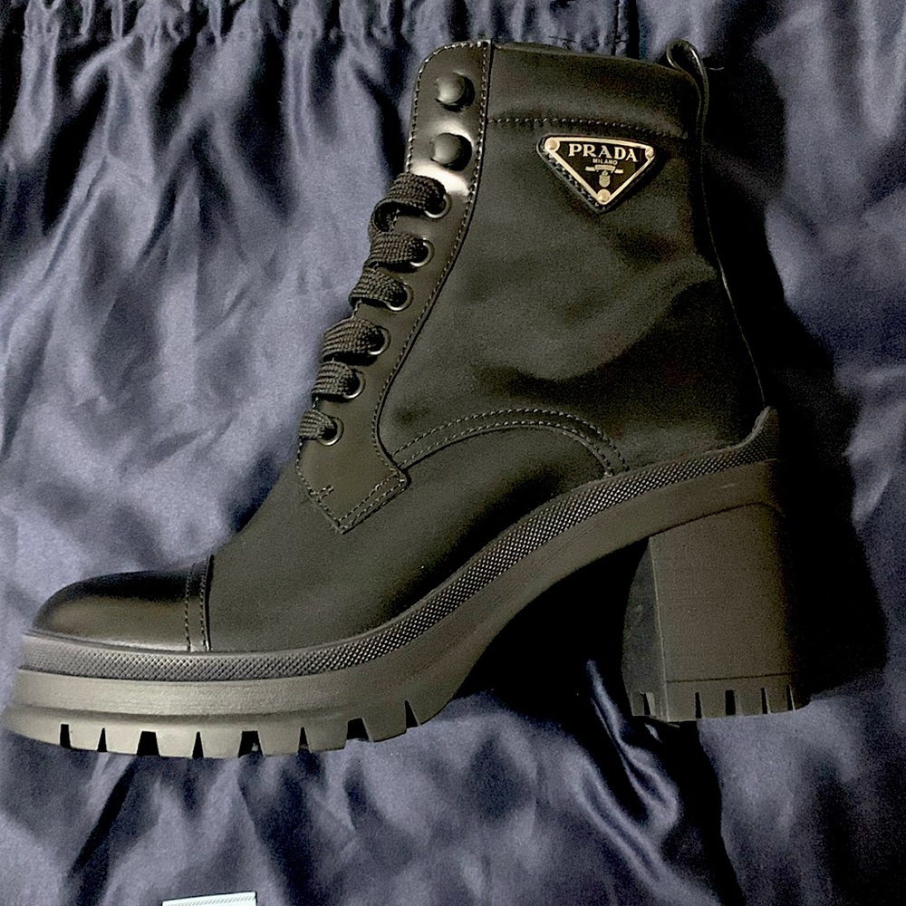Prada Black Combat & Moto Boots